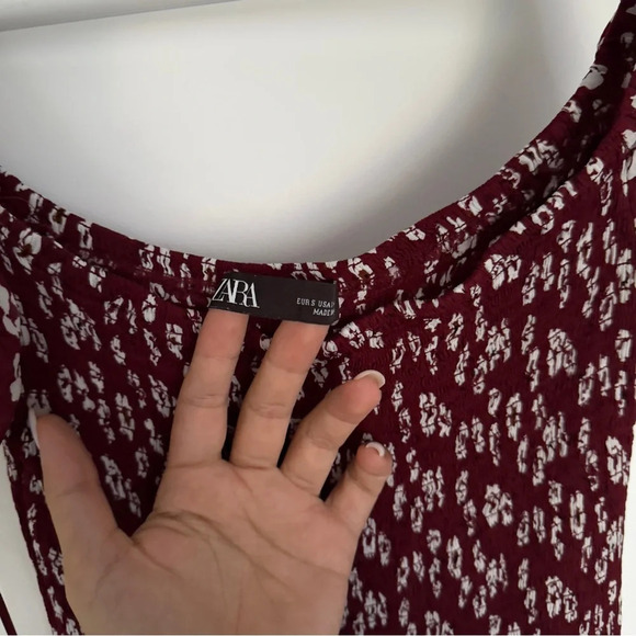 Zara The Rose Dress Ruched Mini Garnett size S - Picture 5 of 6
